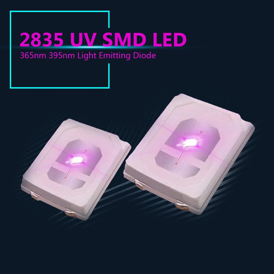 2835 3528 SMD UV Purple Light chip lamps ltraviolet 0.5W 0.2W 395nm 365nm LED Light Emitting Diode LED Bulb