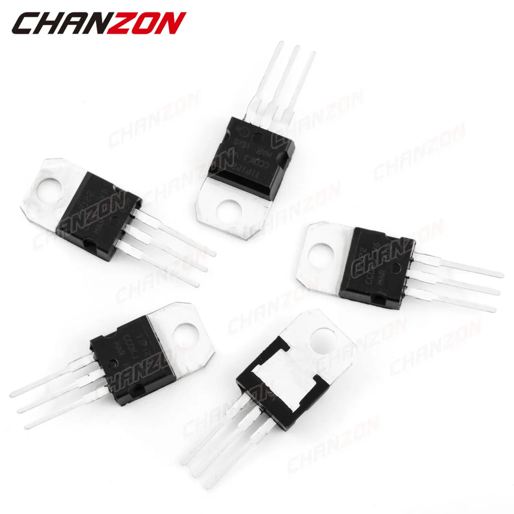 10pcs TIP122 TO-220 NPN Darlington Power Transistor Bipolar Junction BJT Powerful Triode Tube Fets 5A 100V Integrated Circuits