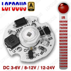 1pc DC 3.7V 5V 12V 24V Infrared LED Chip 680nm 740nm 800nm 850nm 880nm 940nm 980nm 1000nm Aluminum PCB 1W 3W 5W IR Light Beads