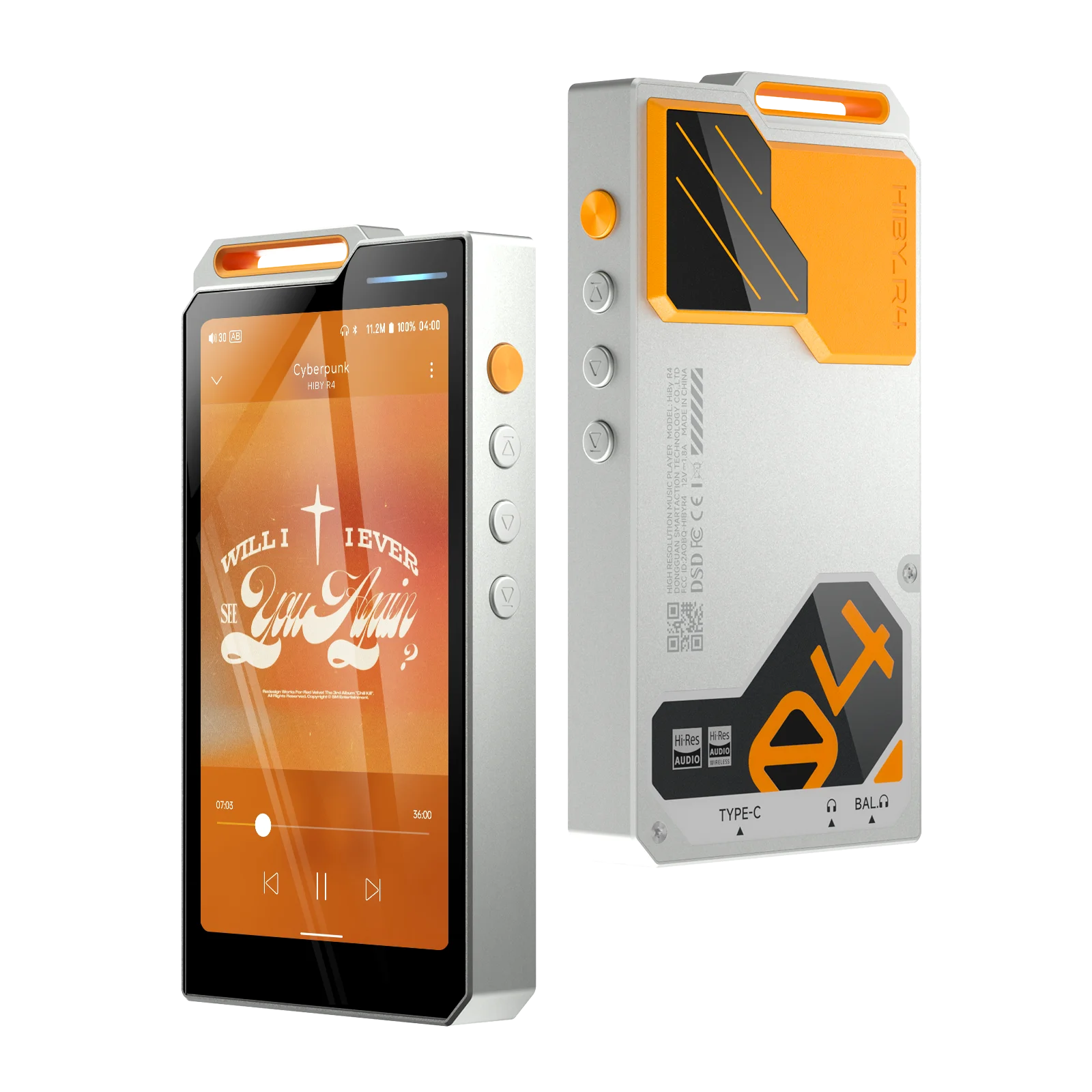 HiBy R4 Android 12 HiFi Music Player Bluetooth WiFi DSD256 MQA 16x USB DAC Headphone AMP 11hr 4.7'' ES9018Q2M*4 Snapdragon 665