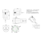 1/10pc USB Type C Input Type Charging Socket With LED Lights Plate 2pin Waterproof USB-C Power Port TYPE-C Female Connector Jack