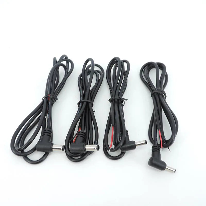 2pin DC Male Power Connector Extend Right Angle Charging Cable 4.0x1.7 3.5x1.35mm 5.5x2.1mm 5.5x2.5mm 22AWG 90 Degree 3A Cord T