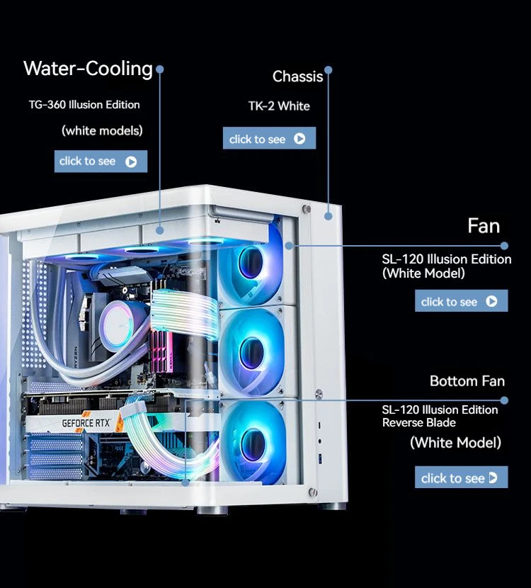 JONSBO SL-120 ARGB Fan 120mm Cooler for PC Case Fan 5V 3PIN/4PIN PWM CPU Cooler PC Fan RGB Front Reverse Case Fan