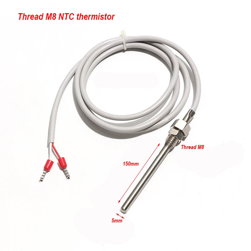 1PC Probe 5x150mm NTC 10K/20K/50K/100K Thermistor Thread M8 Temperature Sensor Waterproof Thermocouple Multi-strand Wire 1-3M