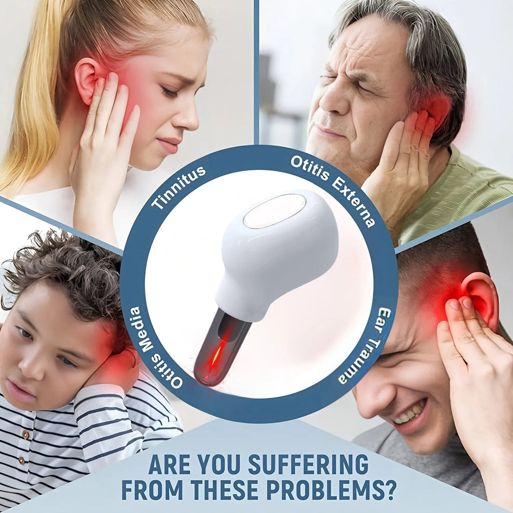 650nm Laser Ear Therapy Device | Tinnitus Relief Earplug for Otitis Media, Rhinitis & Sinusitis Care