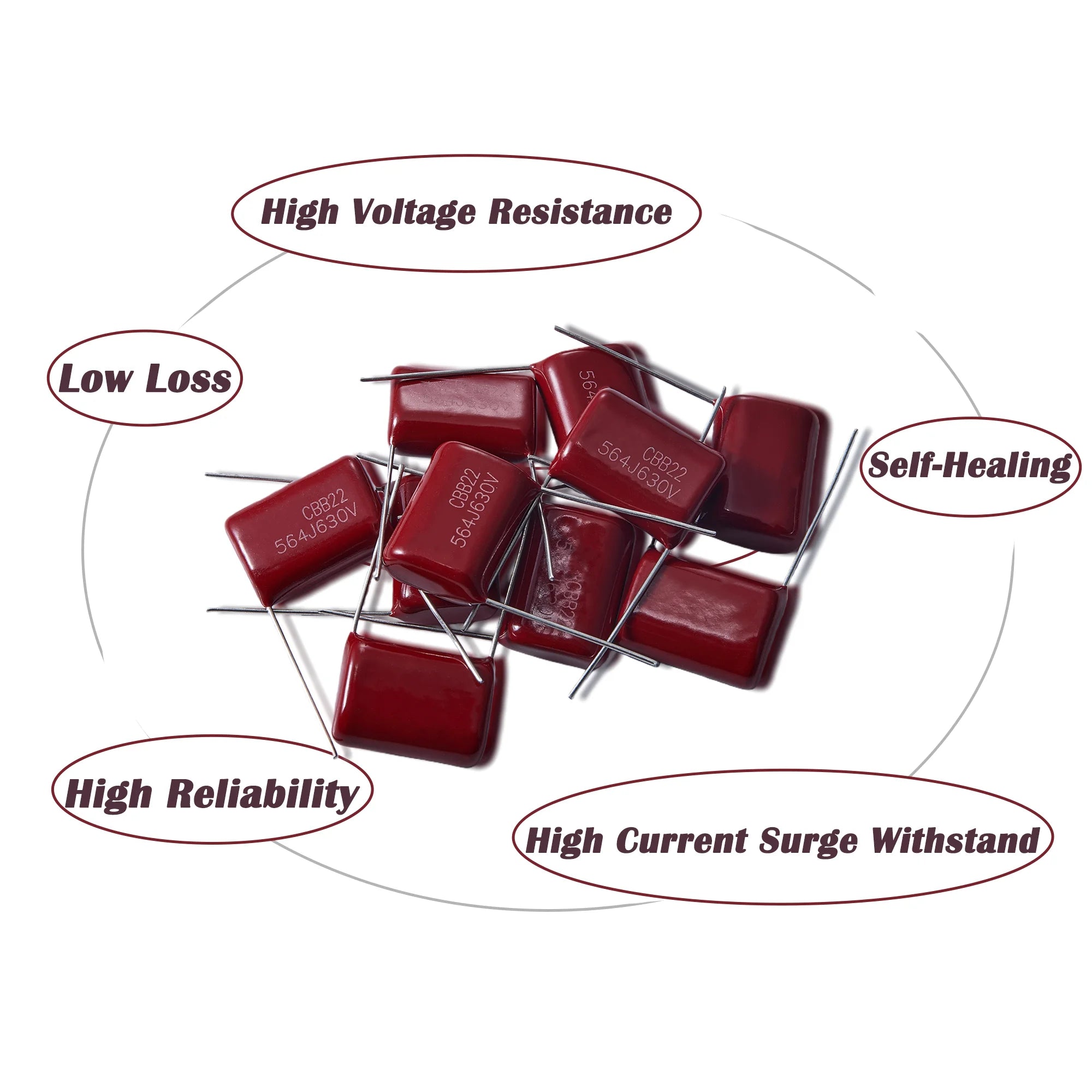CBB22 Metalized Polypropylene Film Capacitor Assortment Kit 100PF to 820nF 100V-630V Electronic Component for Circuit DIY Repair