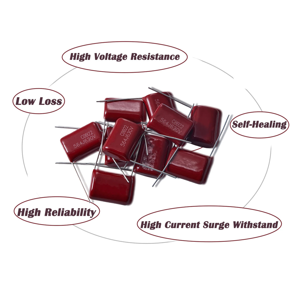 CBB22 Metalized Polypropylene Film Capacitor Assortment Kit 100PF to 820nF 100V-630V Electronic Component for Circuit DIY Repair
