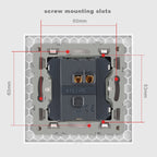 JHJCH - 1 Gang 1/2 Way Stair Switch, Tempered Glass Panel, Rocker Light Switch, On / Off Switch, Toggle Wall Switch