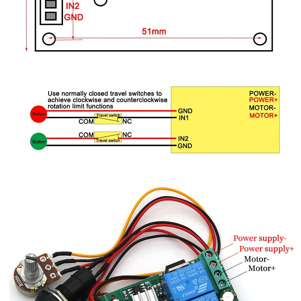 DC 6V 12V 24V PWM DC motor speed controller forward and reverse switch Linear actuator motor controller adjustable Speed Control