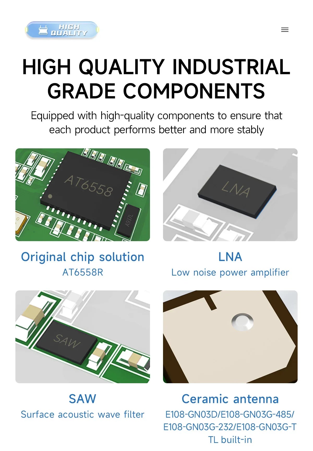 BDS GPS GLONASS GNSS MultiMode Satellite Position Module Navigation CDSENT E108-GN03 Series Low Power Consumption Small Size