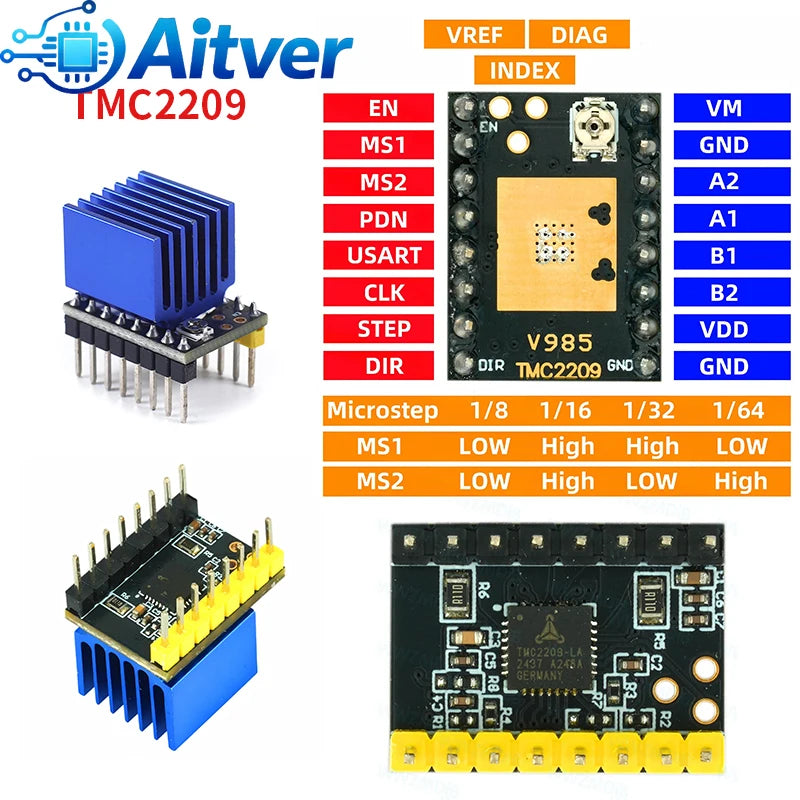 CNC Shield V3 GRBL Controller Kit for Arduino UNO with A4988 DRV8825 TMC2209 V2.0 Stepper Drivers and Limit Switches