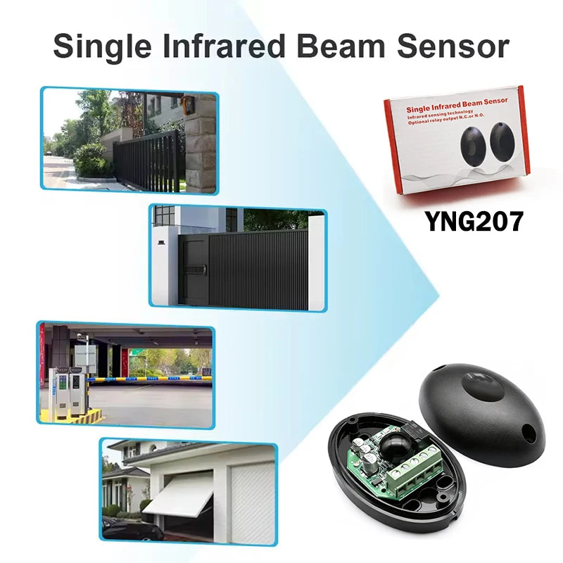 Single Infrared Beam Sensor Photocell Garage Door Infrared Sensor 12V-24V for Sliding Gate Ir Barrier Automatic Obstacle Alarm