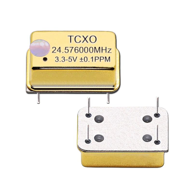 TCXO DIP-14 24.576M 24.576MHZ Gold Plated Rectangular Temperature Compensated Crystal Oscillator Golden 3.3V-5V 0.1PPM
