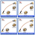 RP SMA Male/Female to Dual SMA Male Female 2 X SMA 2 Way Antenna Adapter Y Type Splitter Pigtail RG316 RF Coax Extension Cable