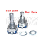 5PCS 15mm / 20mm code switch/ EC11/ digital potentiometer with switch Half / Plum axis rotary encoder, handle length
