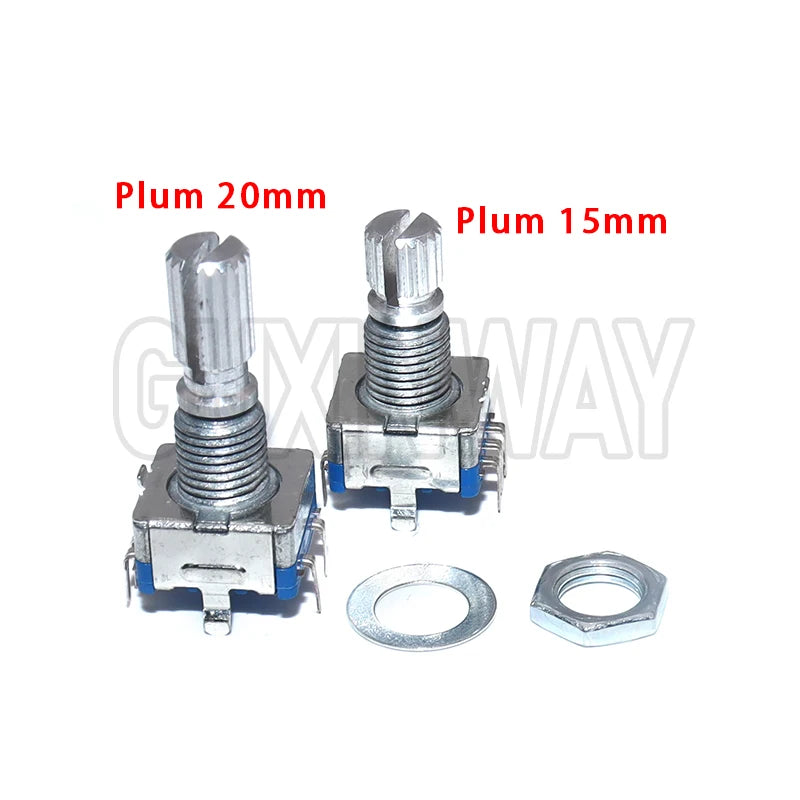 5PCS 15mm / 20mm code switch/ EC11/ digital potentiometer with switch Half / Plum axis rotary encoder, handle length