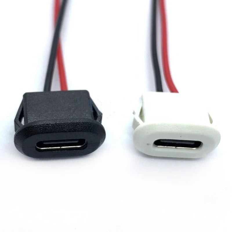 1-10pcs USB Type C 2pin Connector Jack Female Type-C With Card Buckle 3A Fast Charging Jack Port USB-C Charger Plug Socket
