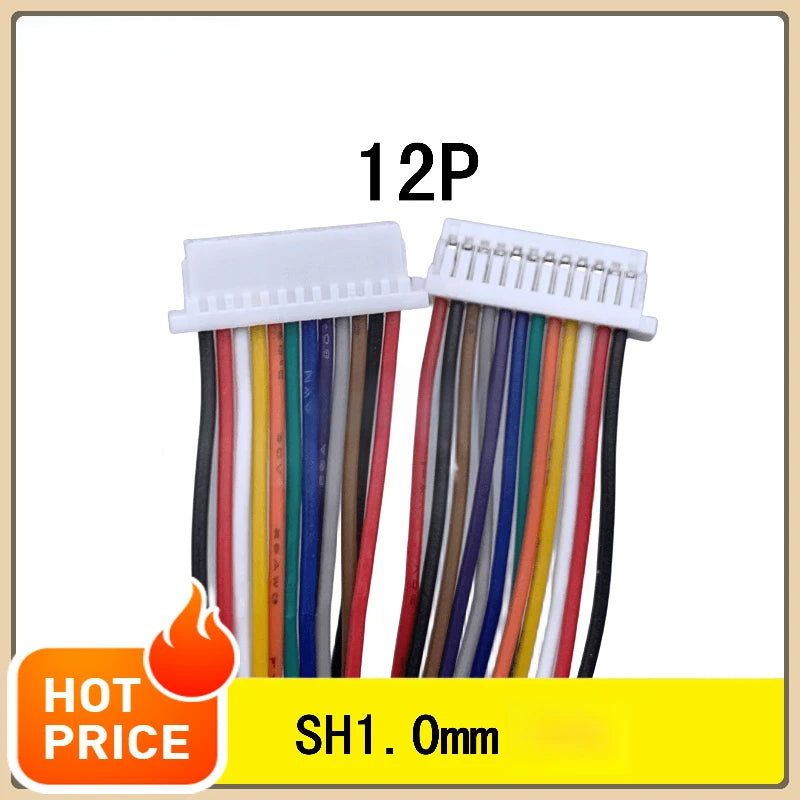 10Pcs JST SH Series 1.0mm Pitch Female Socket Terminal Plug Wire Connectors Set 2-12 Pin Options for Electronic Cables 28AWG