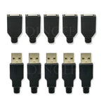 5PCS Type A Male Female USB 4 Pin Plug Socket Connector With Black Plastic Cover Type-A DIY Kits ibuw