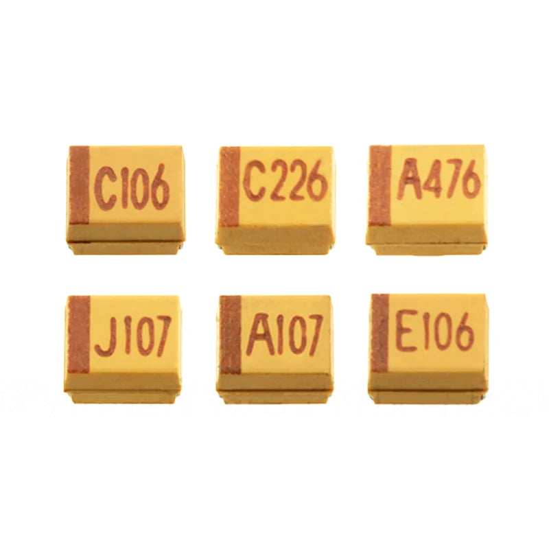 10PCS A B C D Case Tantalum Capacitor 6.3v 10v 16v 25v 35v 104 105 106 107 157 224 225 226 227 336 337 475 476 686 1uF 10uF 22uF