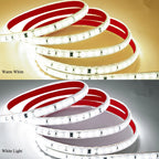 120LED/m LED Strip Light 220v Flexible&10cm Cuttable Soft Lamp Bar 2835 Tape Adhesive EU Plug Vanity Cabinet Wardrobe Home Decor