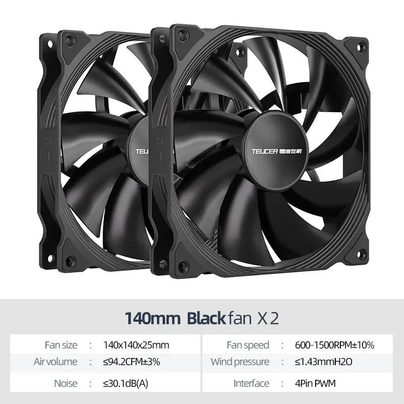 Teucer AF 14025 PC Case Cooling Fan 12V 4Pin PWM MHDB Hydraulic Bearing White 14CM Silent Fan for Computer Radiator Ventilator