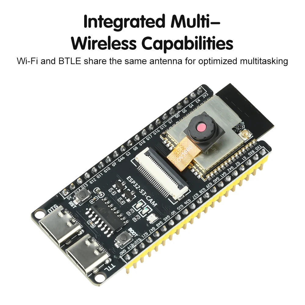 CH340 Dual Type C ESP32-S3-CAM Development Board Wifi BT Core Board With OV3660 Camera Module Onboard ESP32-S3-N16R8 Module