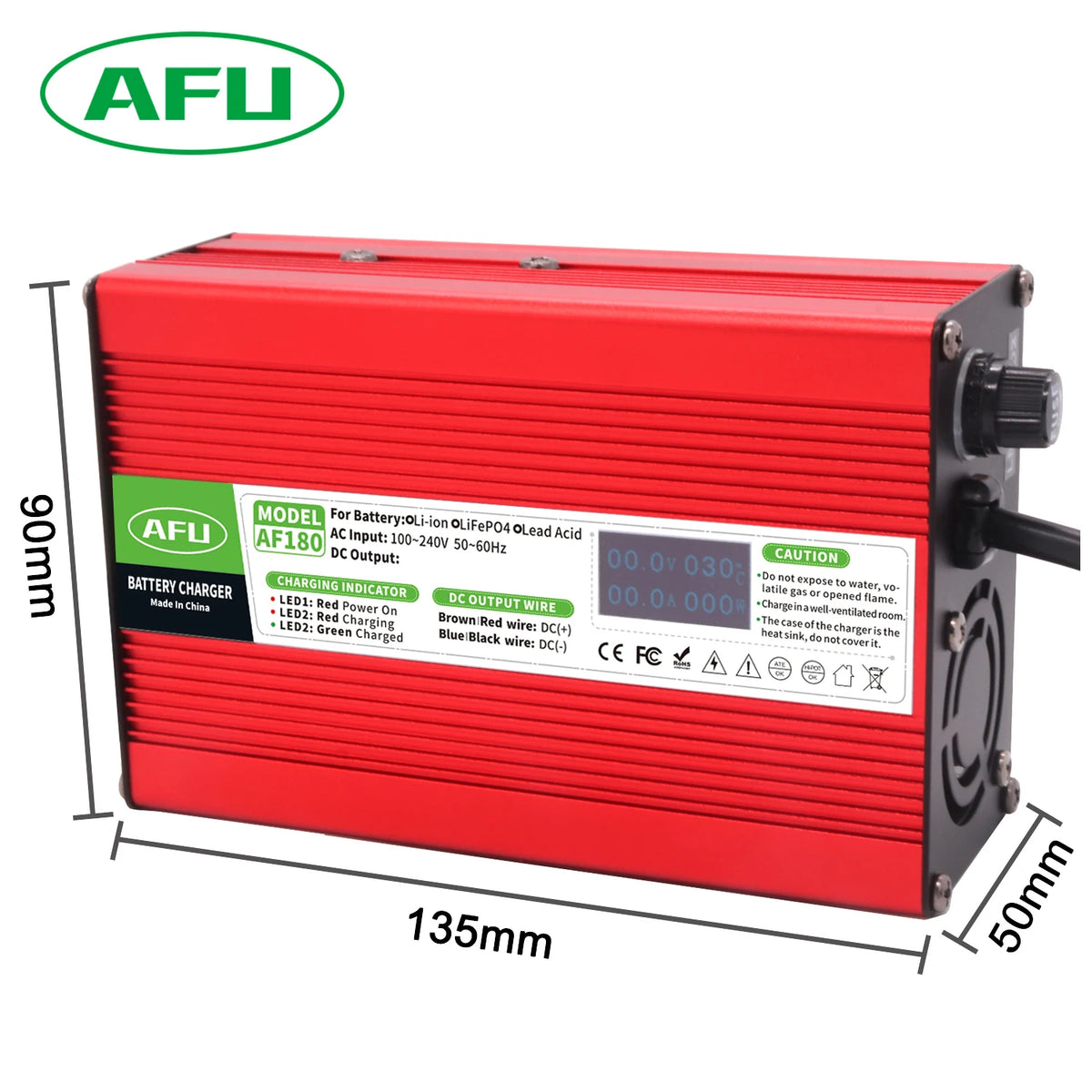 16.8V 10A Lithium Battery Charger Usd For 4S 14.8V Li-ion Lipo Battery With Case OLED Display