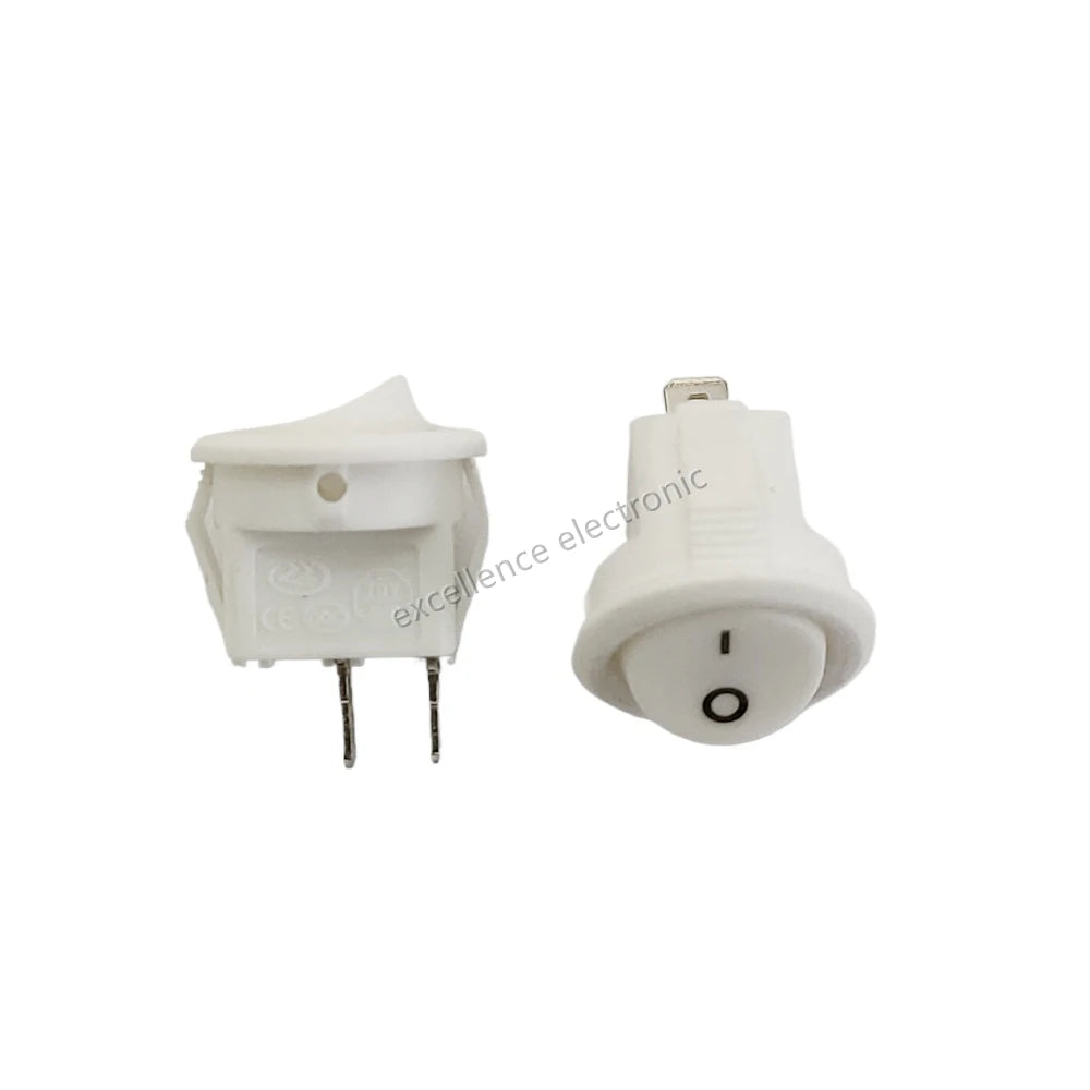 2/5/10Pcs Round Boat Rocker Switch Diameter 16mm 3A/250VAC KCD1-105 On-Off Snap SPST Black 2Pin Power Switch