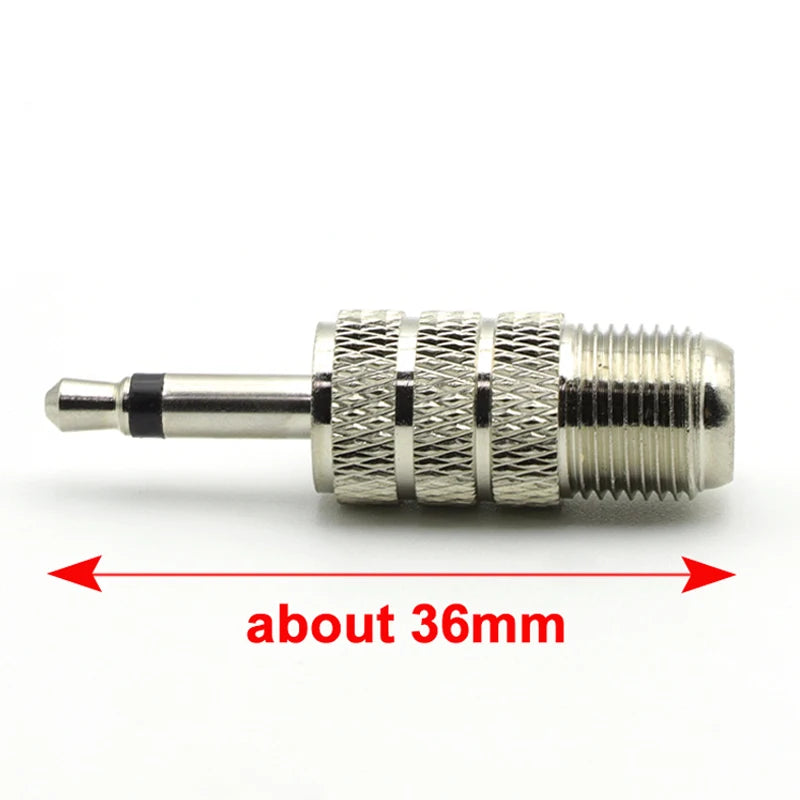 1/2/5PCS F Female Jack to 3.5mm Mono 1/8" Male Plug RF Coaxial Adapter RF Connectors FM Antenna Connector