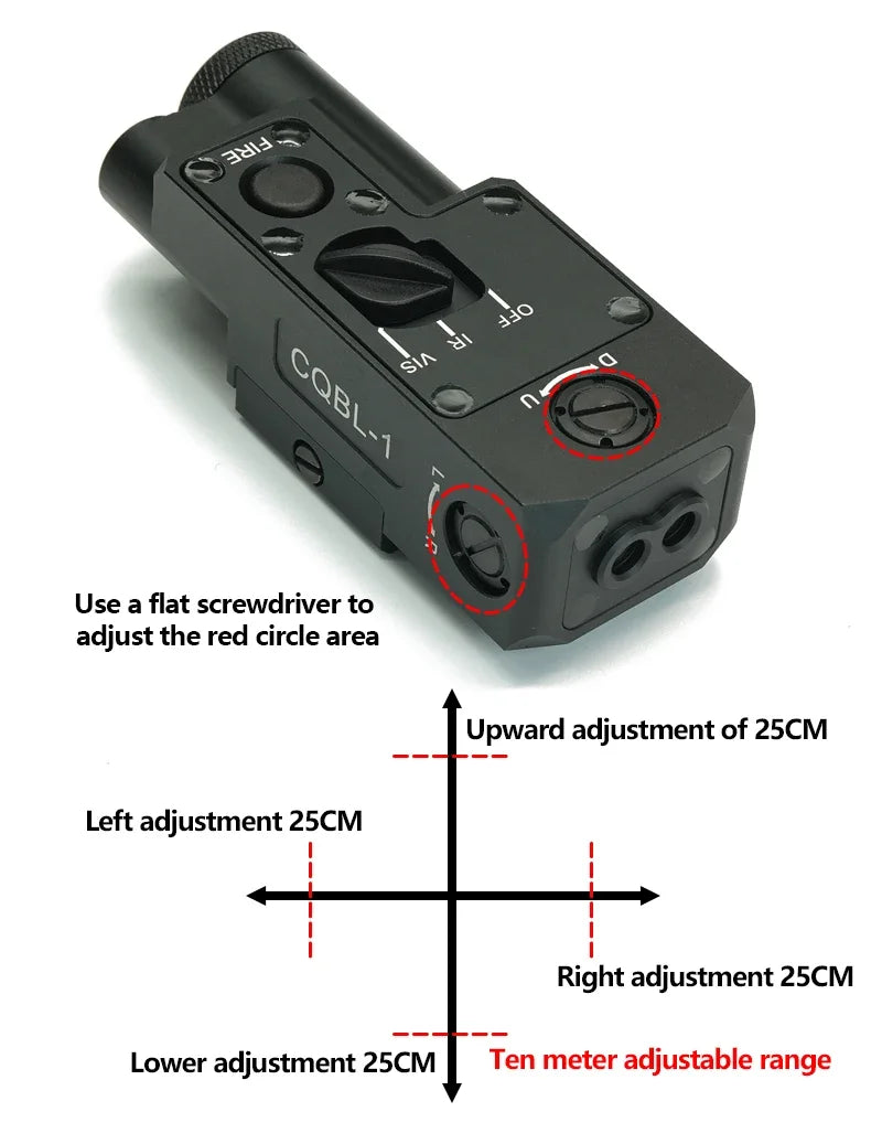 CQBL-1 Laser Aiming IR/Red/Green Dot Laser Indicator Momentary Constant Quick Opening With Scout Light Connect Mount For 20MM