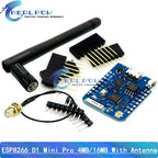 WEMOS D1 Mini Pro 4M 16M Bytes External Antenna Connector NodeMCU Based ESP8266 CP2104 CH9102 WIFI Development Board + Antenna
