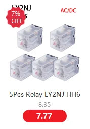 1pcs General Purpose LY2NJ HH62P Electronic Micro Electromagnetic Relay LED Lamp 10A 8 Pins Coil DPDT DC12V 24V AC110V 220V