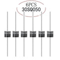 SAMIROB 6PCS 30SQ050 Schottky Diode 30A 50V Axial for Solar Panel Parallel Reflow Protection