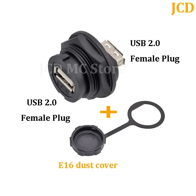 1PC E16 Buckle Waterproof Connector HDMI/USB2.0/USB3.0/RJ45/Type C/MICRO USB Panel Mount DIY Jack with Dust Cover Connector