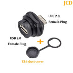 1PC E16 Buckle Waterproof Connector HDMI/USB2.0/USB3.0/RJ45/Type C/MICRO USB Panel Mount DIY Jack with Dust Cover Connector