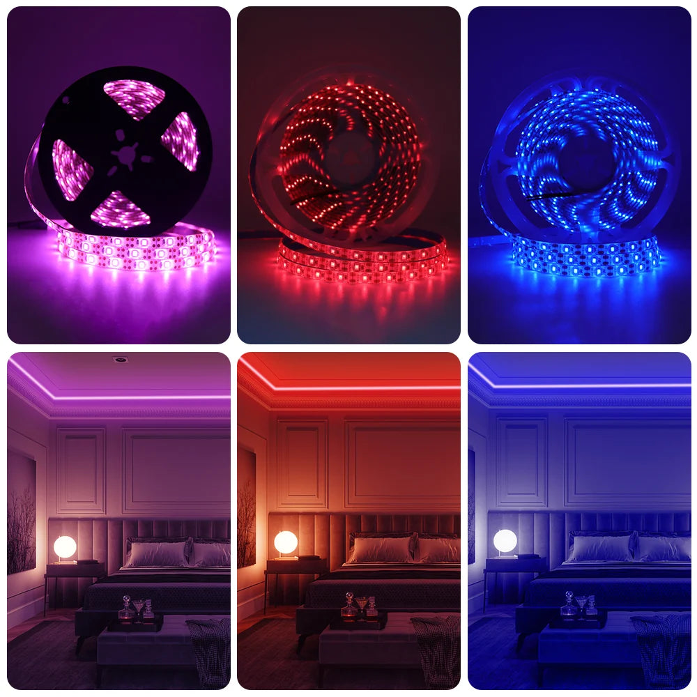 3AA Battery Powered LED Strip 5V 2835 SMD 60LEDs/m Waterproof Flexible LED Tape TV Backlight Warm White Red Green Ice Blue Pink