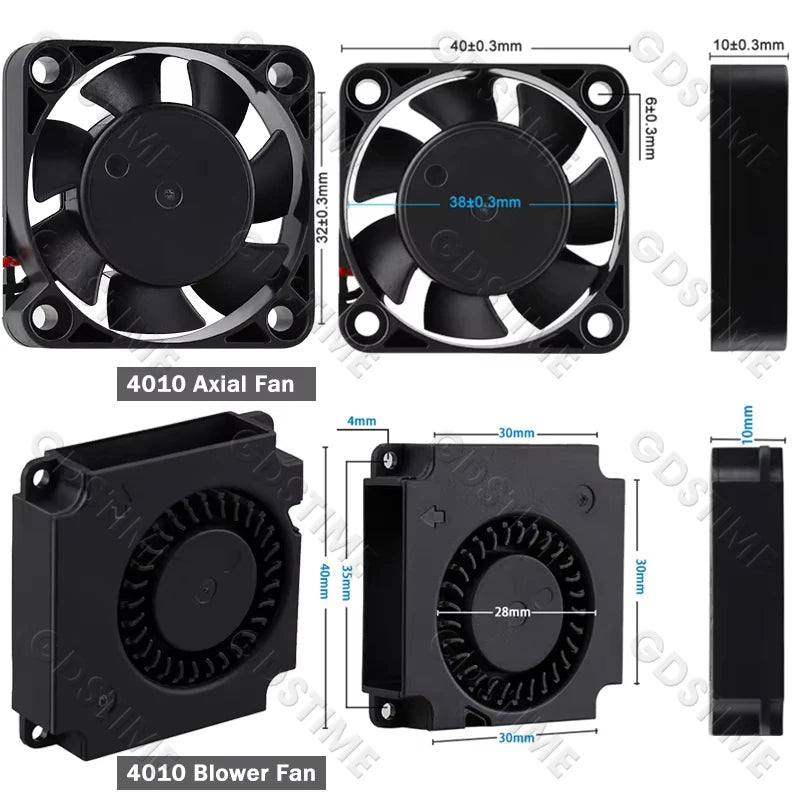 Gdstime Brushless Turbo Fan 24V Dual Ball 30mm 40mm 50mm For 3D Printer Fan DC Blower Cooling Fan 3010 4010 4020 5015 Clooer