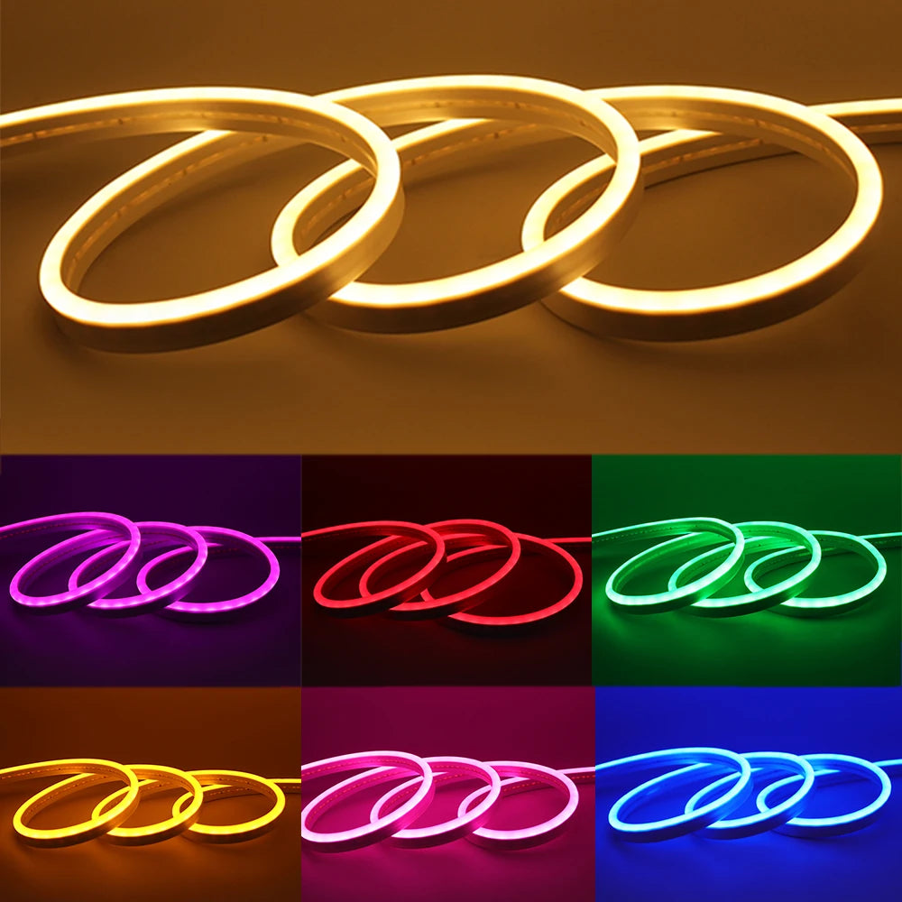Neon Strip DC 12V IP65 Waterproof 2835 120Leds/M White/Blue/Pink/Yellow/Red/Green Flexible Ribbion Rope LED Strip 0.5M 1M 3M 5M