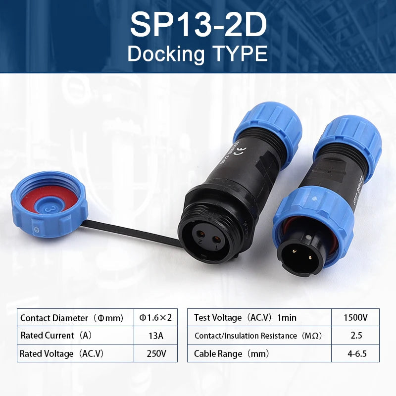 SP13 Aviation Waterproof Connector IP68 Docking Electrical Cable Wire Male Female Plug Socket Welding Type Industrial Connector