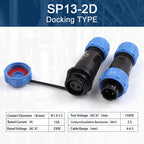 SP13 IP68 Outdoor Waterproof Aviation Connector 2/3/4/5/6/7/9 Pins Plug Socket Male Female Panel Mounted Docking Welding Type