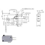 2-Pack 3 Pins Unionwell G5T16 16A Automotive Electronic Micro Switches Straight Microswitches 1NC 1NO