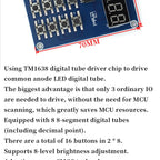 MGQH TM1637 4Bits / TM1638 / 74HC595 8 bit Digital LED Display Module 7 Segment 0.36Inch Clock RED Anode Tube Four Serial Driver