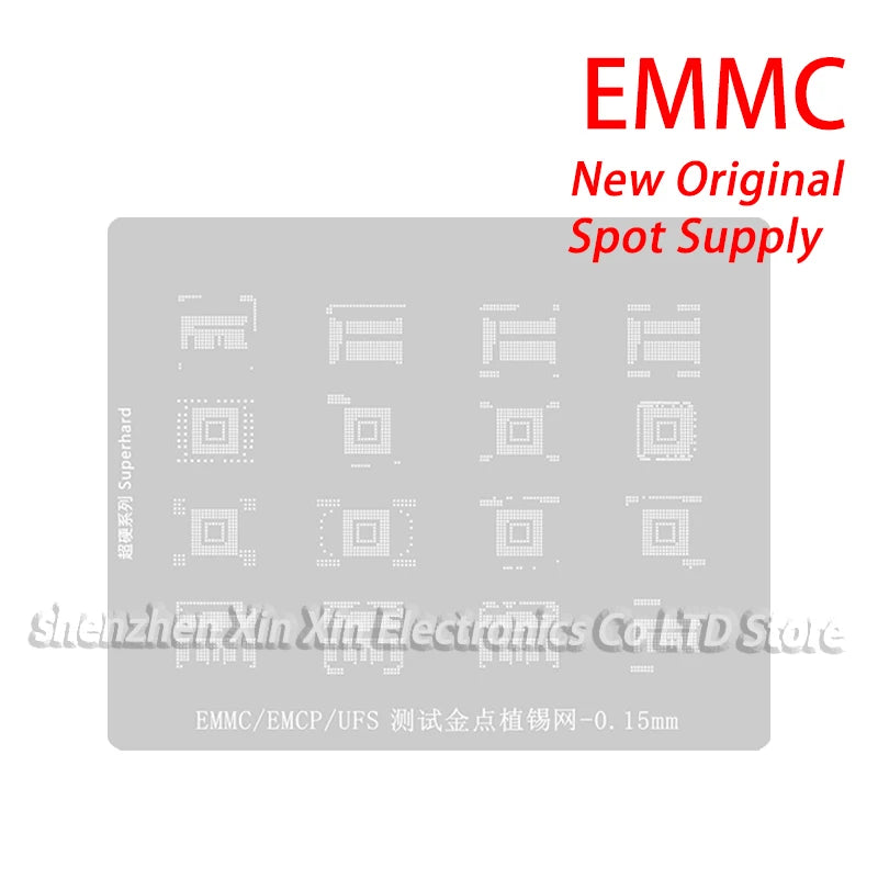 AMAOE EMMC2 EMMC3 U-UFS1 0.15MM Precision square hole BGA stencil for EMMC EMCP UFS LPDDR NAND PCIE BGA153/162/169/186/221/254