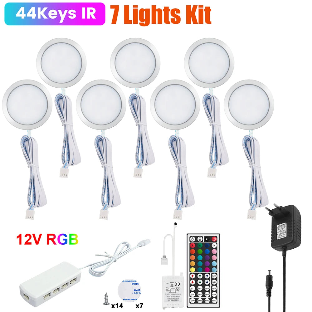 1 2 3 5 6 8 Lihgts RGB LED Cabinet Light 12V WiFi Bluetooth 24Key 44Key Remote Control Power Kit for Kitchen Wardrobe Lighting