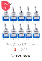 5PCS Miniature Toggle Switch Double Pole Double Throw DPDT (MTS202) ON-ON 120VAC 6A 1/4 Inch Mounting MTS-202
