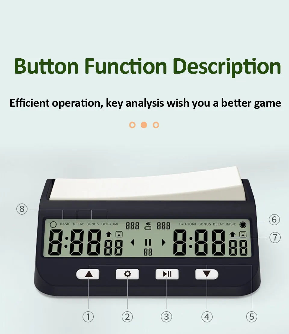 YS9901/YS902 Professional Chess Timekeeper Chess Digital Clock Multi-functional Digital Count Up/Down Precision Game Stopwatch