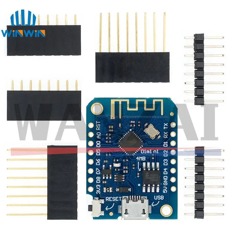 WeMos D1 Mini Pro V3.0.0 Bytes Lua WIFI Internet of Things Development Board Based ESP8266 CH340G Nodemcu V2 4MB/16MB V4.0.0