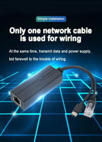 POE Splitter 48V to 5V Micro USB tpye-C 100Mbps and1000Mbps Gigabit POE Camera Injector Power Supply for Huawei Hikvision
