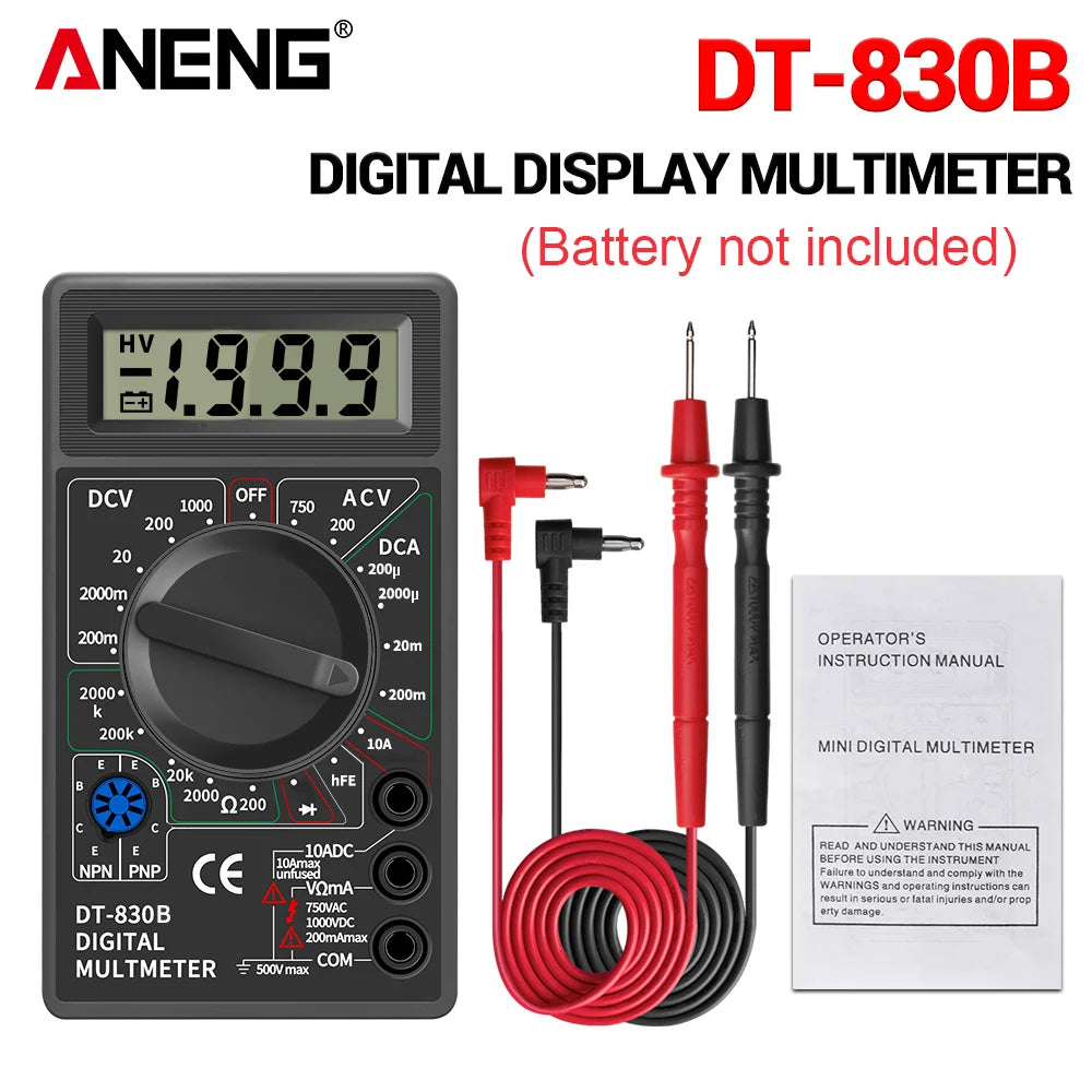Profesional Digital Multimeter AC/DC Voltage Current Test ANENG Capacitance NCV Resistance Ohm Electrical Test Meter Tools